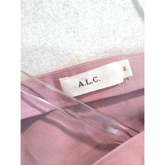 A.L.C. Tomlin in dusty pink Cropped Wrap Top One Sleeve Asymmetric 2 Luxury Chic - Picture 5 of 6